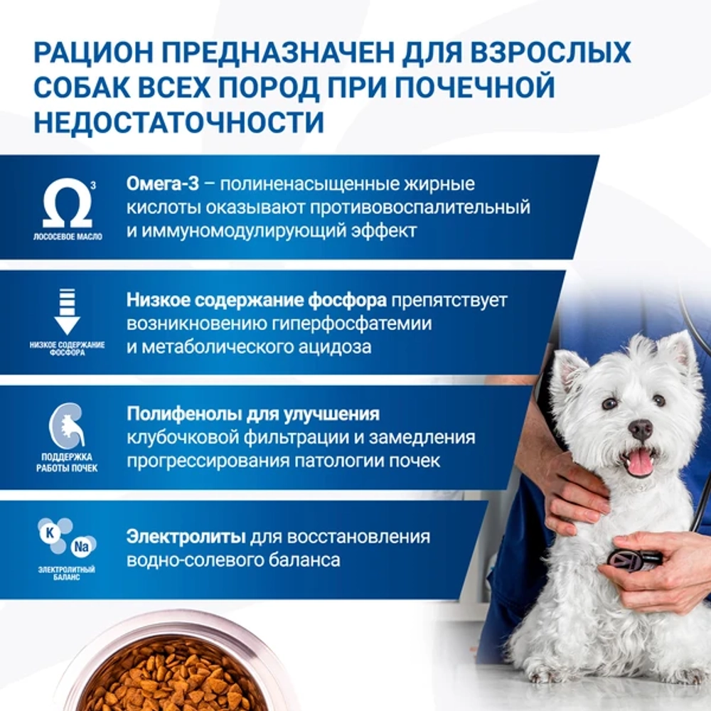 Корм для собак диетический Monge VetSolution Dog Renal and Oxalate Ренал и Оксалат при ХПН 12 кг