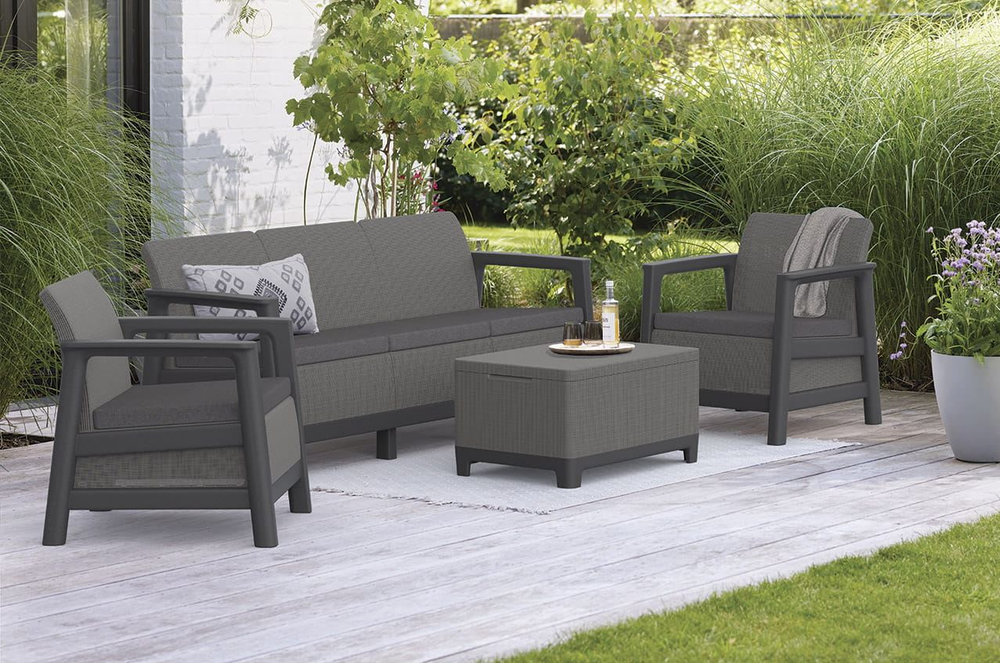 Комплект мебели Сканди (Scandi Linea 3 Seater Set) графит