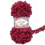 Пряжа Alize (Ализе) Puffy Fine / уп.5 мот. по 100 г, 14м, 107 вишня A