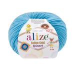Пряжа Alize (Ализе) Cotton Gold Hobby New / уп.10 мот. по 50 г, 165 м, 287 светло-бирюзовый