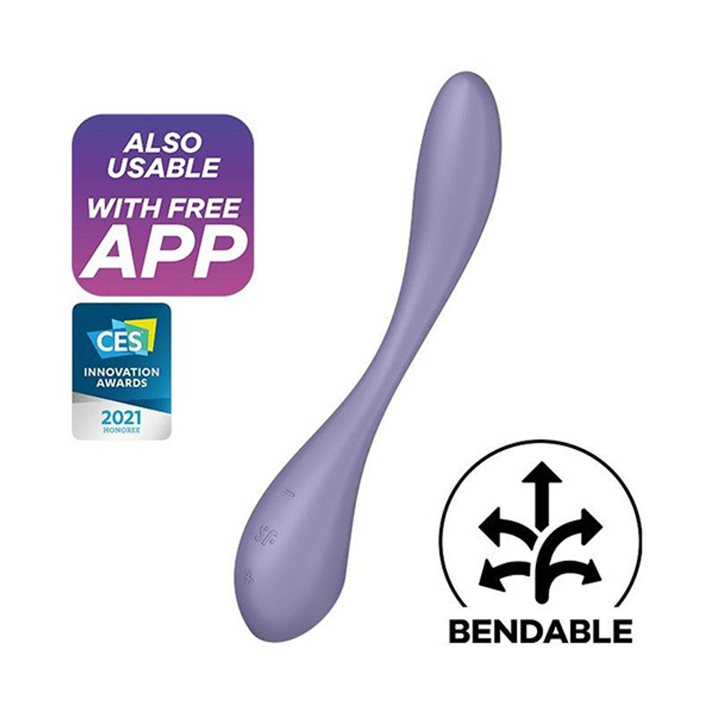 Сиреневый гибкий вибратор 19,6см Satisfyer G-Spot Flex 5+