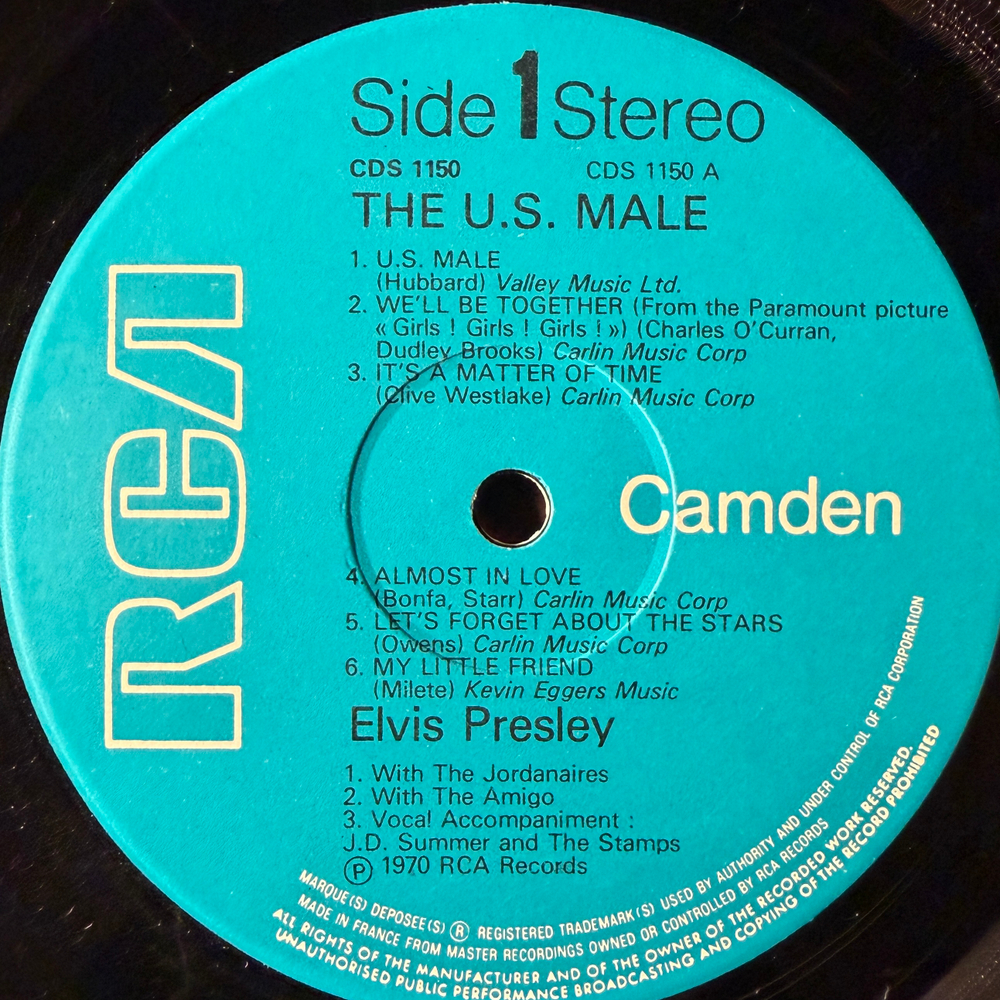Elvis ‎– The U.S. Male (Англия 1975г.)