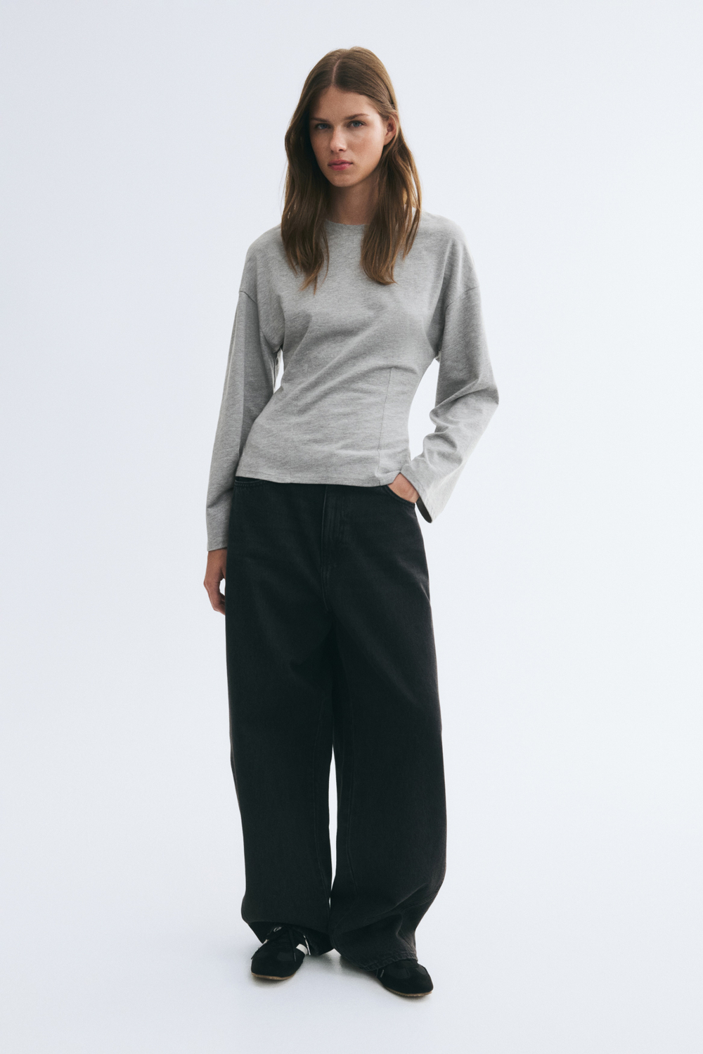 Хлопковый топ из джерси с подчёркнутой талией - H&M