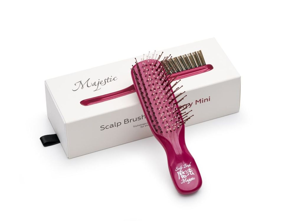 Расческа Majestic Scalp Brush спелая вишня (дорожная версия)