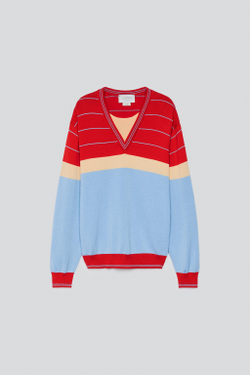 ZARA X BAISI GUADAGNINO ЖАККАРДОВЫЙ СВИТЕР, КРАСНЫЙ