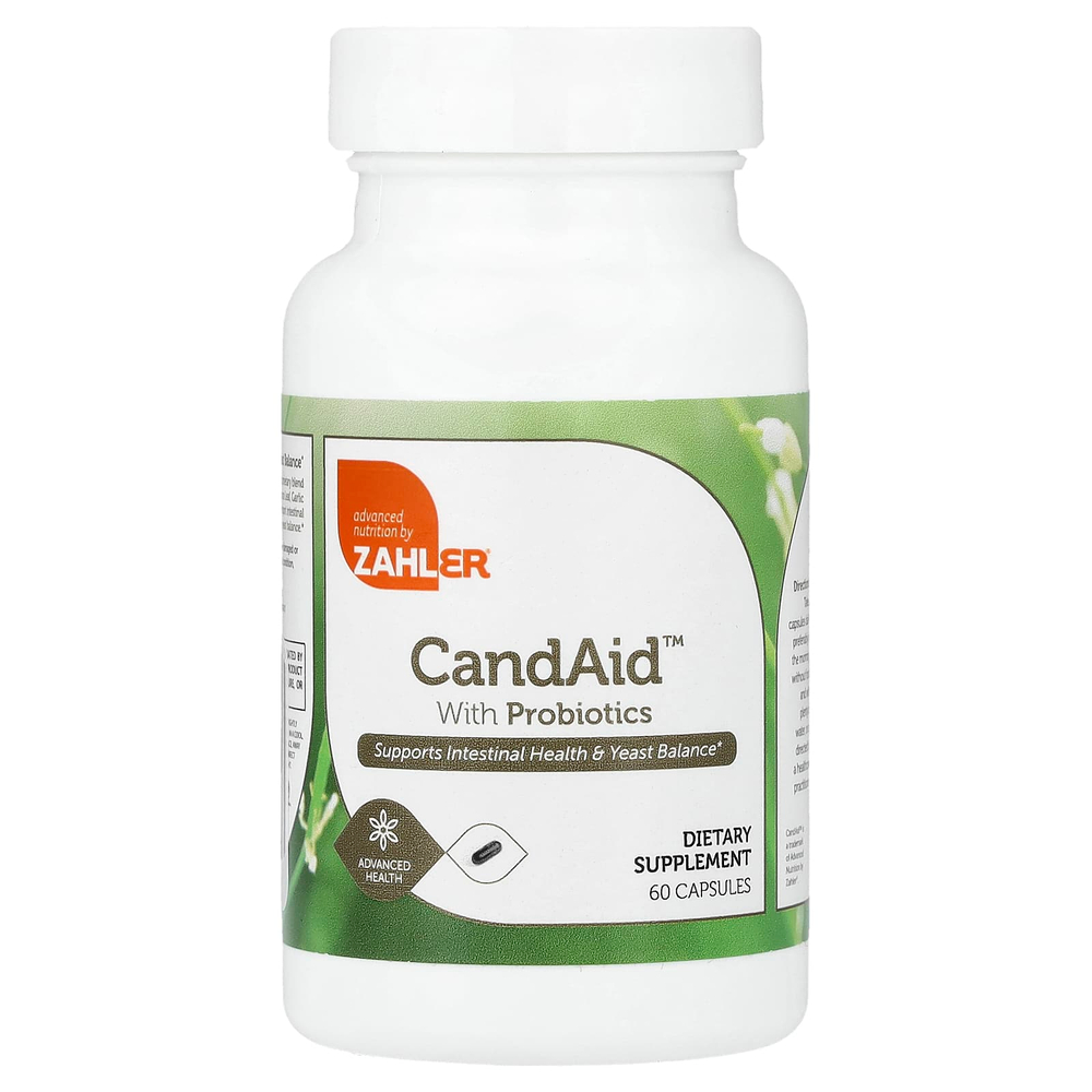 Zahler, CandAid™ с пробиотиками, 60 капсул