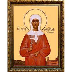 Александра Устюхина мученица. Икона на холсте.
