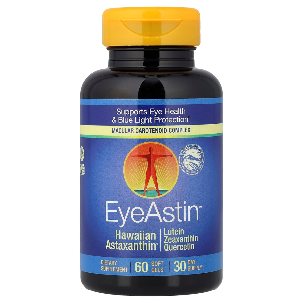 Nutrex Hawaii, BioAstin®, EyeAstin™, гавайский астаксантин, 60 капсул