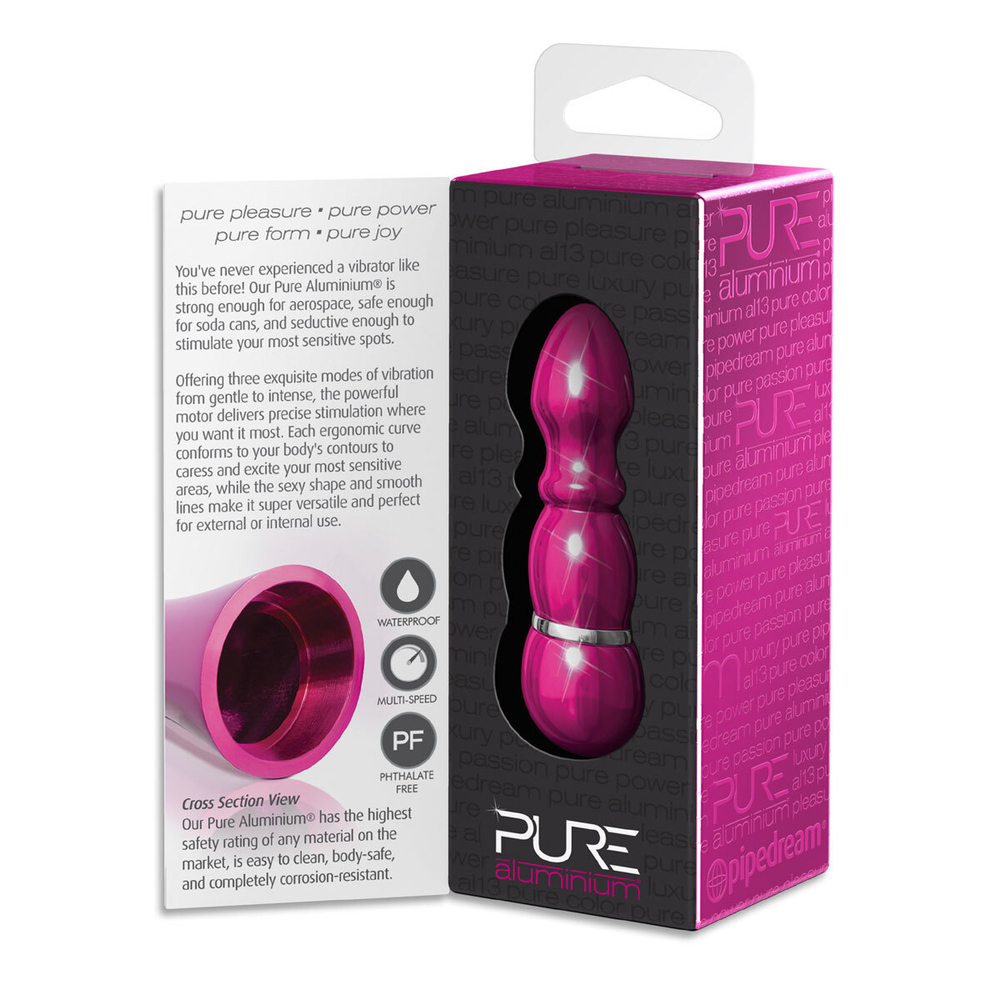 Алюминиевый рельефный вибратор PINK SMALL - 7,5 см. (Цвет: розовый)