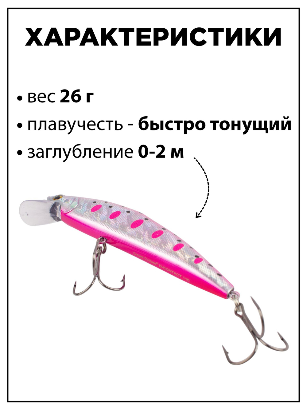 Воблер минноу D Contact 110 26 г цвет #20