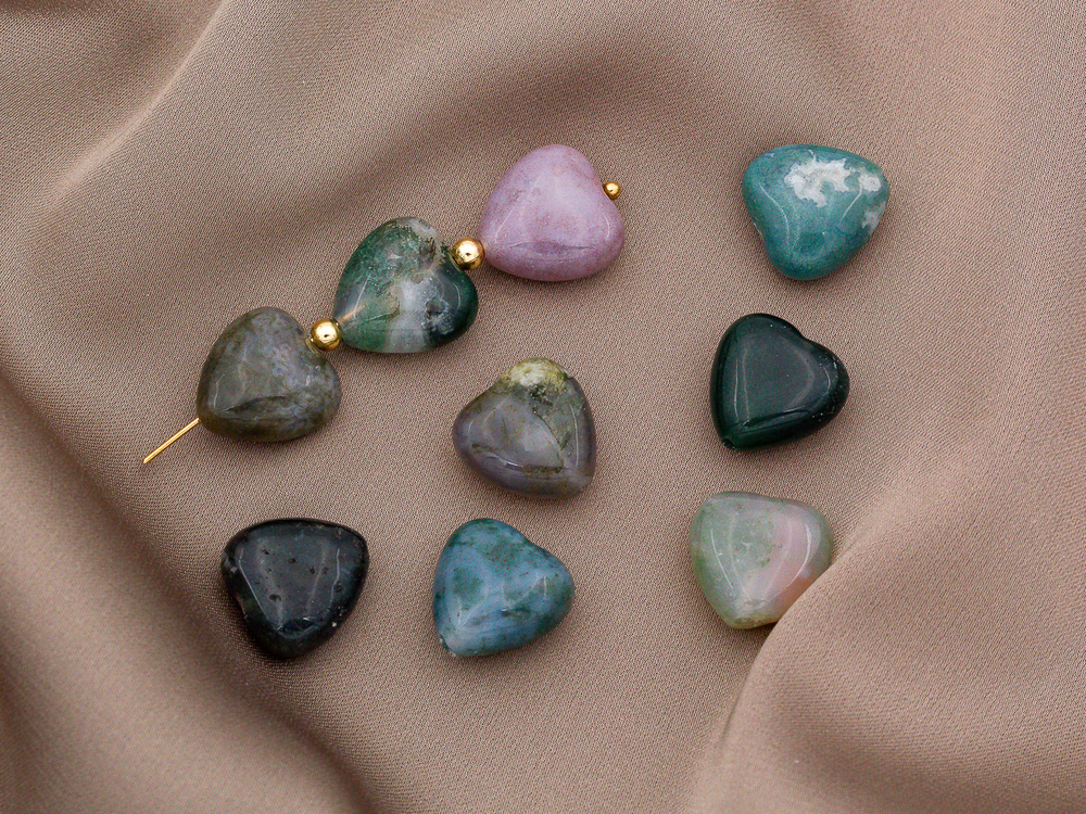 Бусина Сердце 12,5мм из агата (1шт)