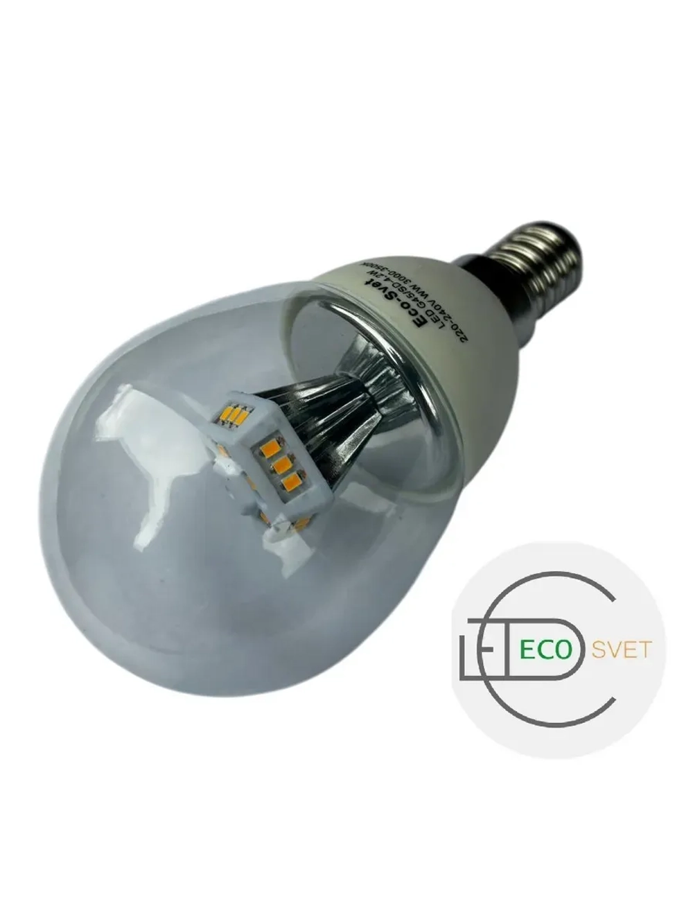 Светодиодная LED лампа G45 4,2W E14 тёпл 5шт