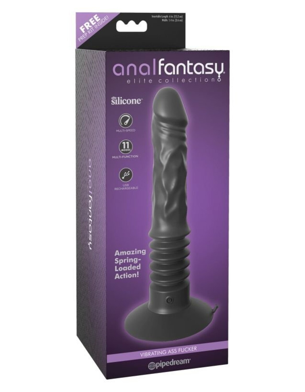 Анальный вибростимулятор с естественными фрикциями Vibrating Ass Fucker Anal Fantasy Elite Collectio