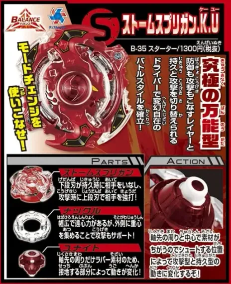 Волчок и лаунчер Storm Spriggan Knuckle Unite B35 от Takara Tomy
