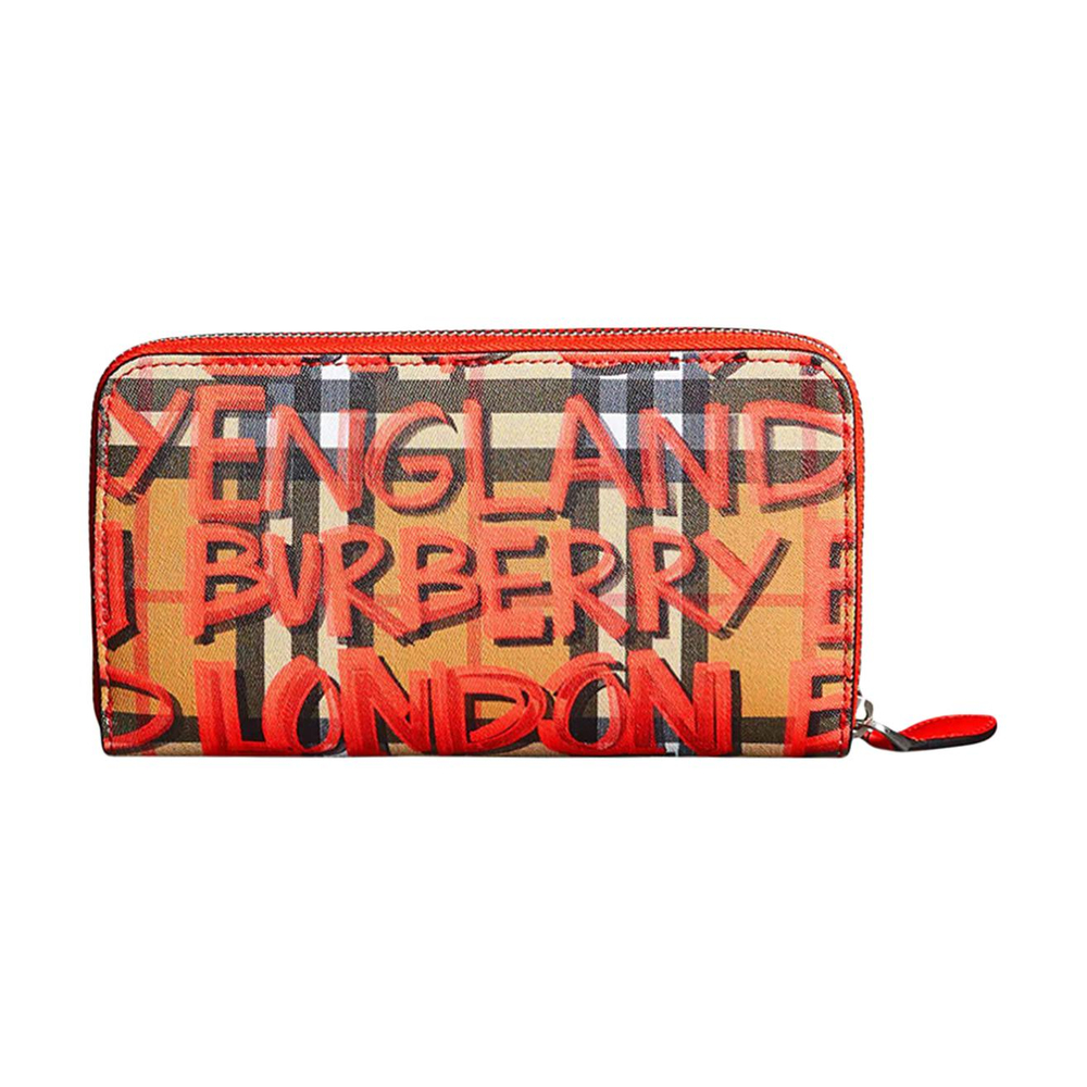 Burberry Calfskin Card Holder, Wallet Women"s Red