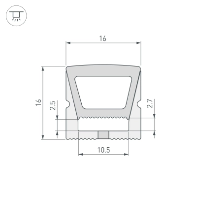 Силиконовый профиль WPH-FLEX-1616-TOP-S11-20m WHITE (Arlight, Силикон)