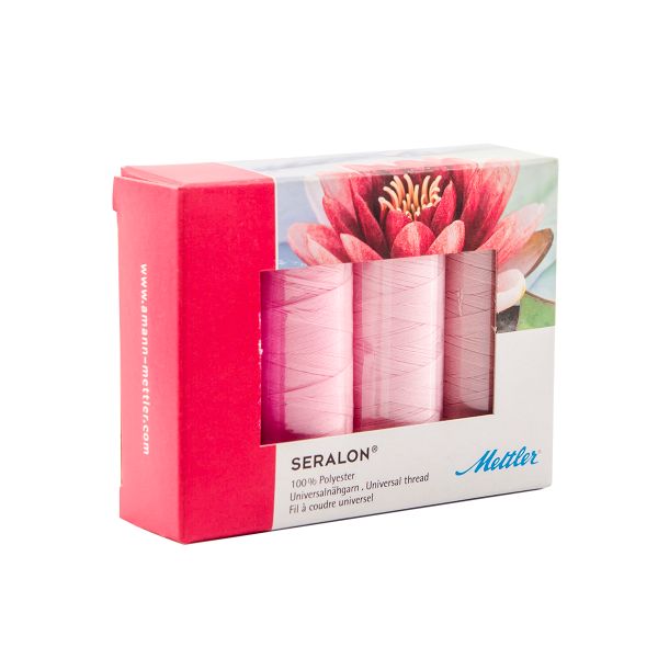 Нитки швейные (набор) Mettler Seralon в подарочной упаковке, 4 катушки, SE4PINK-KIT