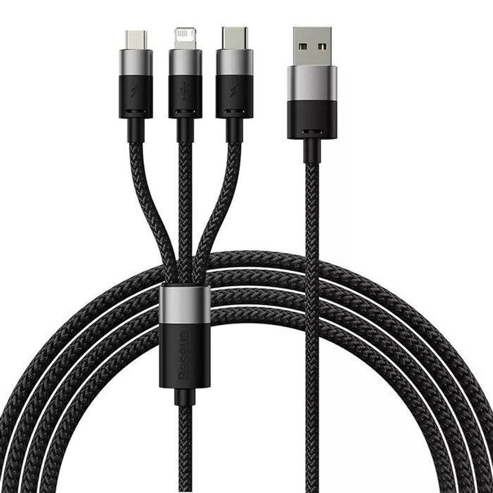 Usb Кабель-зарядка Micro/Lightning/Type-C Baseus Star Speed 1.2м (CAXS000001) чёрный