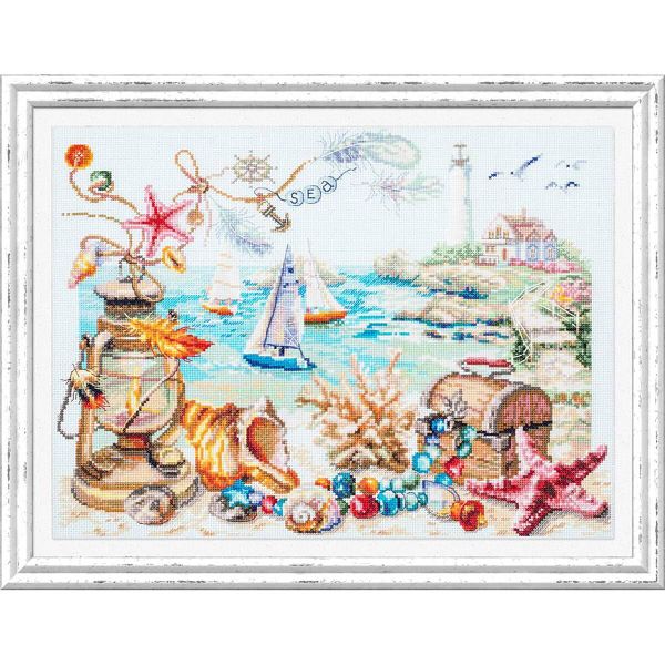 Набор для вышивания нитками Чудесная игла, Морской бриз 40х31см