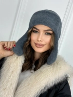 шапка зимняя ушанка из мягкого экомеха меховая