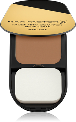 Max Factor Facefinity Refillable - Компактное матирующее тональное средство SPF 20 оттенок 009 Caramel, 10 g