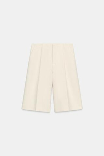 ZARA ШОРТЫ ИЗ СУКНА, ЭКРЮ