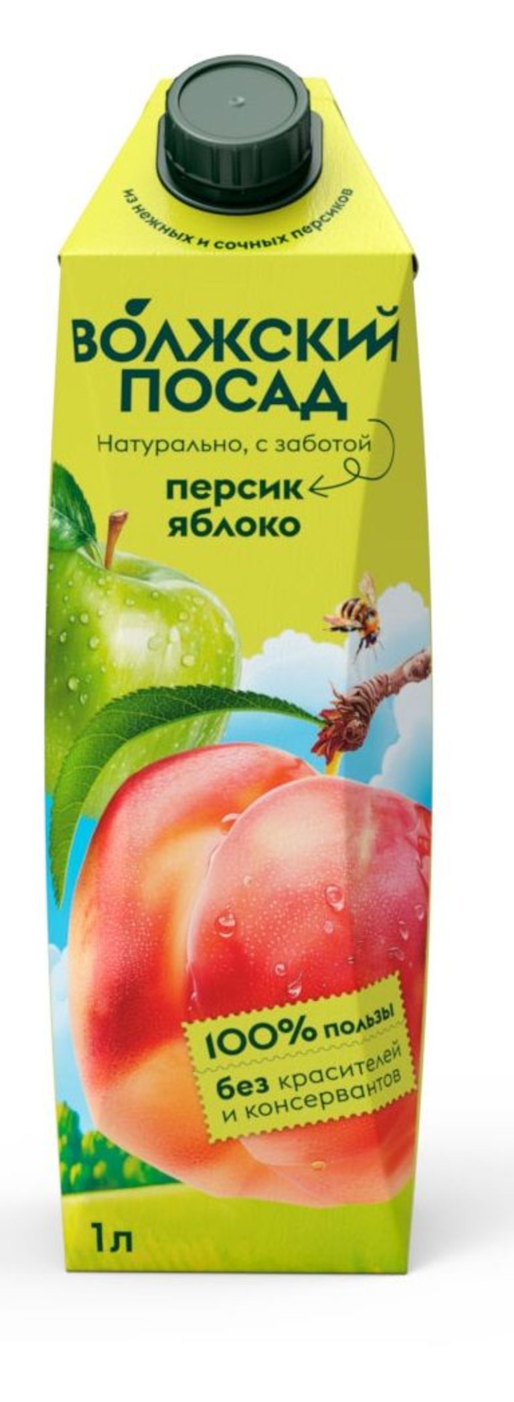 Нектар яблочно-персик Волжский посад Tetra pak 1л