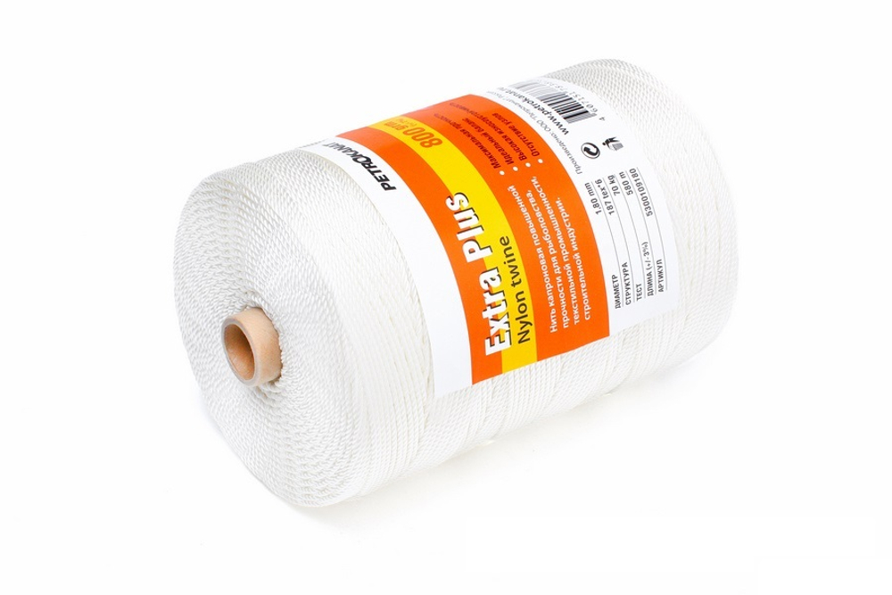Нитки капроновые Extra Plus  800 гр.,  187tex*4 (1,40 мм.), белые