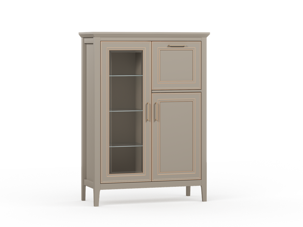 КЛАССИК тумба KOM1W1D1B (Глиняный серый)
