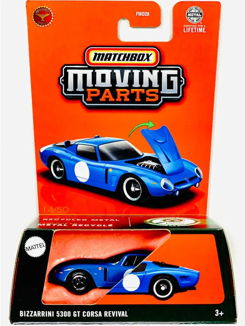 Машинка Хот Вилс Matchbox Bizzarrini 5300 GT FWD28 JBW98