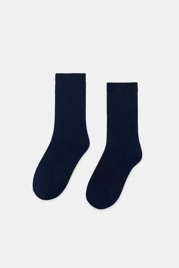 ZARA БАЗОВЫЕ НОСКИ В РУБЧИК, ЯРКО-СИНИЙ