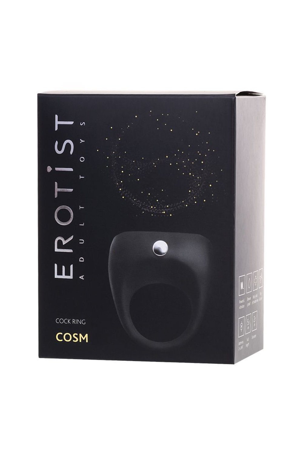 Черное эрекционное виброкольцо Erotist Cosm (Цвет: черный)