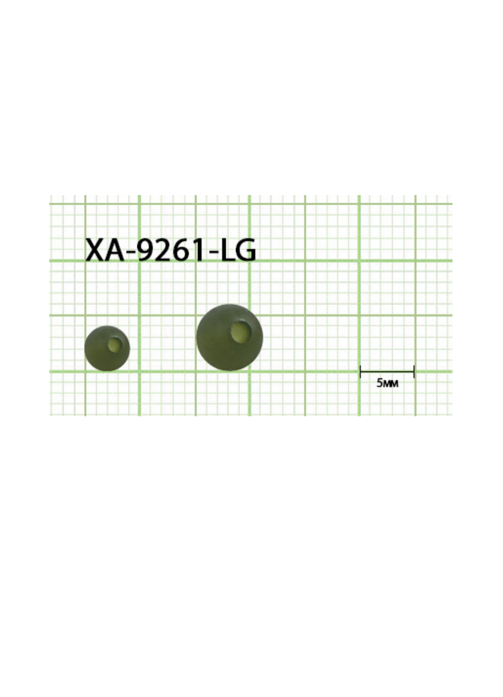 Бусины резиновые Fish Crystal для монтажа рыболовных оснасток Rubber Bead LIGHT GREEN XA-9261 №6 ( 5 упаковок )