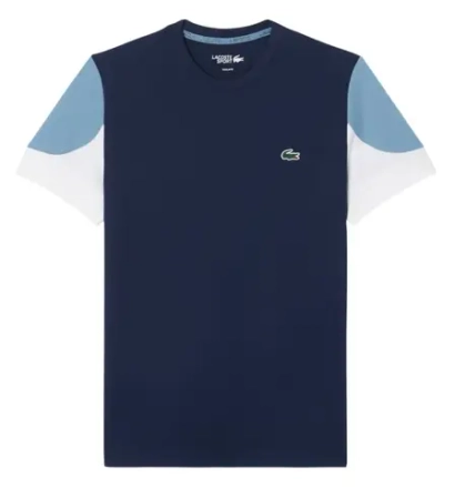 Теннисная футболка Lacoste Sport Printed Colour-Block - navy blue/blue/white