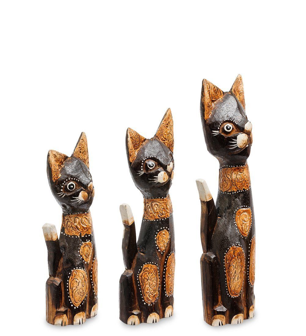 99-101 Фигурка «Кошка» н-р из трех 30,25,20 см (албезия, о.Бали)