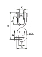 Вертлюг такелажный петля-вилка 5/8" (2358кг)