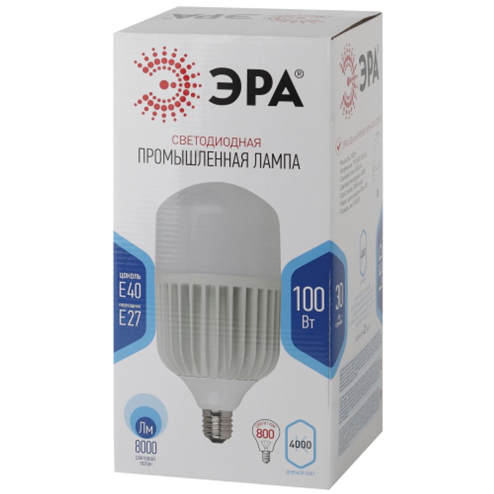 Лампа светодиодная POWER ЭРА STD LED T160-100W-4000-E27/E40 100Вт. колокол нейтральный белый свет Е27/Е40 | Лампы cветодиодные POWER