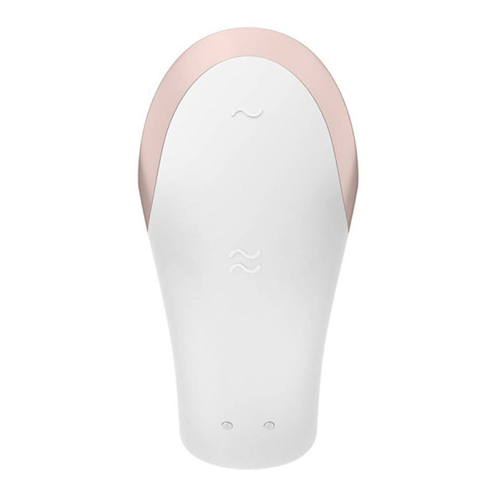 Белый вибратор 8,6см для пар Satisfyer Double Love