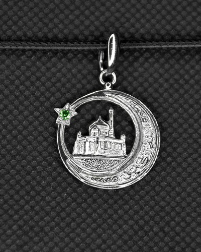 Silver Moon Подвеска мусульманская серебряная родированная, диаметр 20 мм