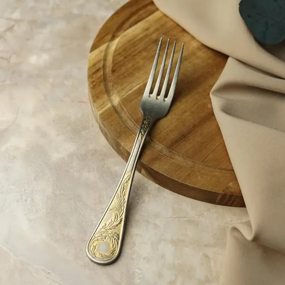 Вилка столовая 20,2 см матовая с золотом Lord Vintage Style P.L. Proff Cuisine [12]
