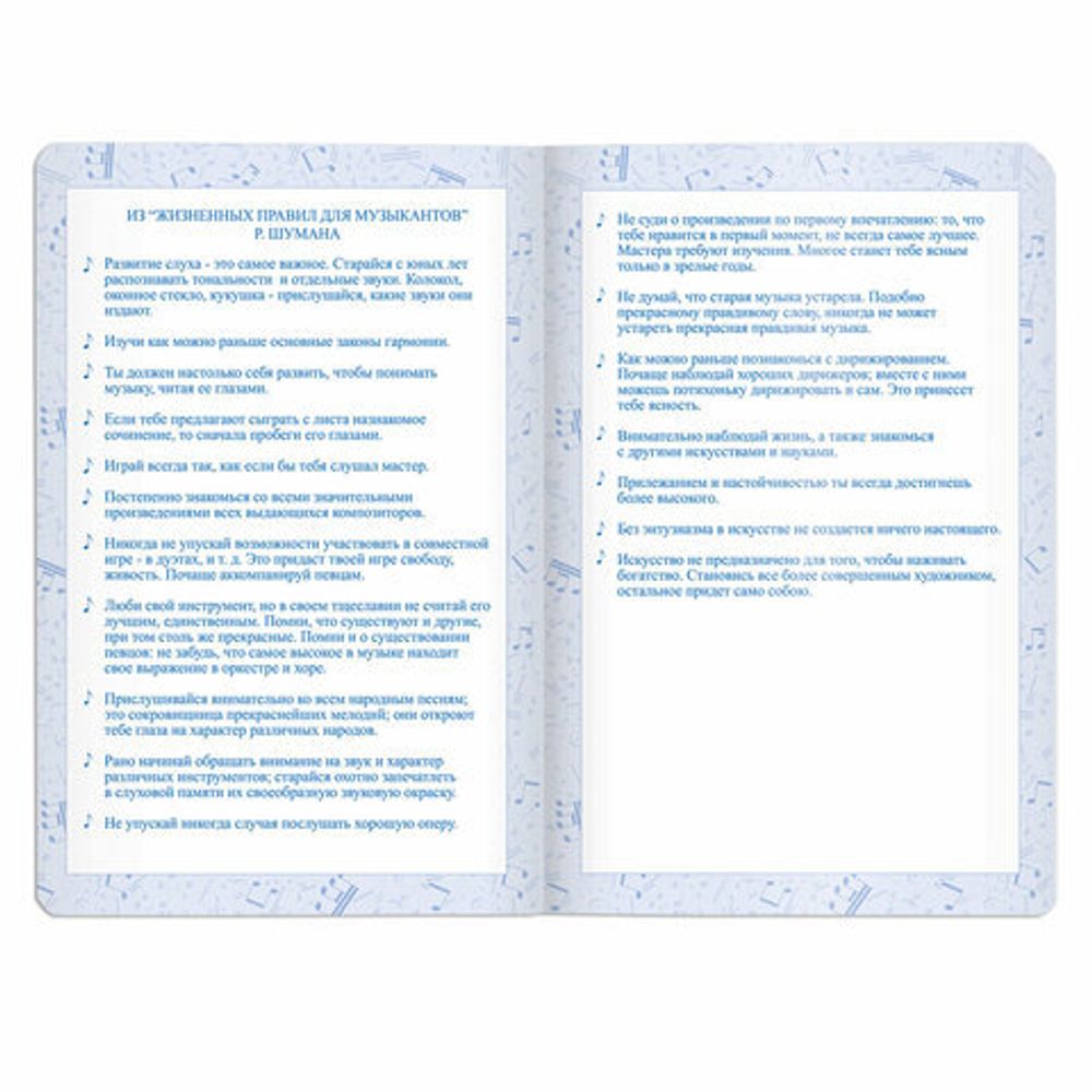 Дневник для музыкальной школы 48 л., обложка кожзам твердая, тиснение фольга, BRAUBERG, черный, 105502