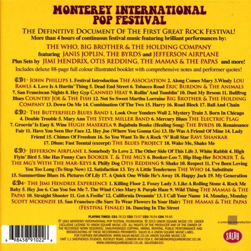 Сборник / Monterey International Pop Festival (June 16·17·18·1967)(4CD)
