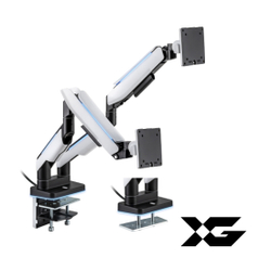 Настольный кронштейн с газлифтом XG MGG-1735D white для 2-х мониторов (17"-35") Белый