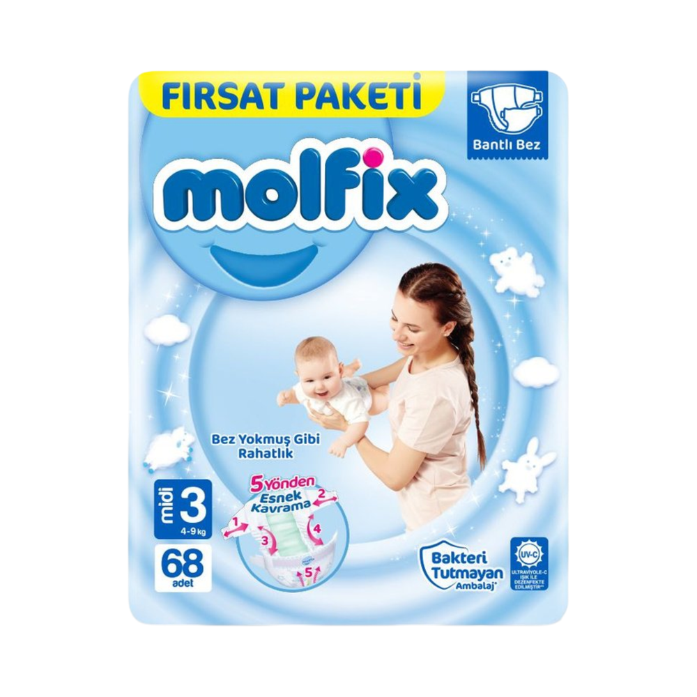 Детские подгузники Molfix №3 60/68 3-9кг