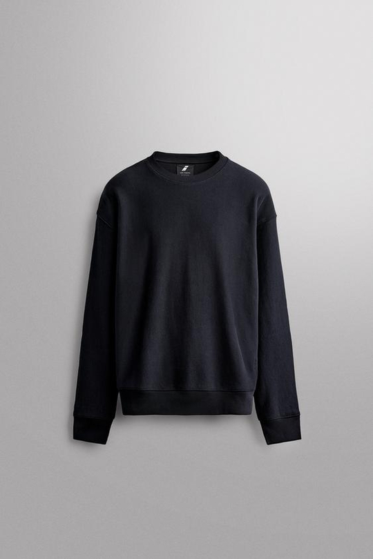 ZARA ХЛОПКОВАЯ ТОЛСТОВКА С КРУГЛЫМ ВЫРЕЗОМ, МОРСКОЙ СИНИЙ