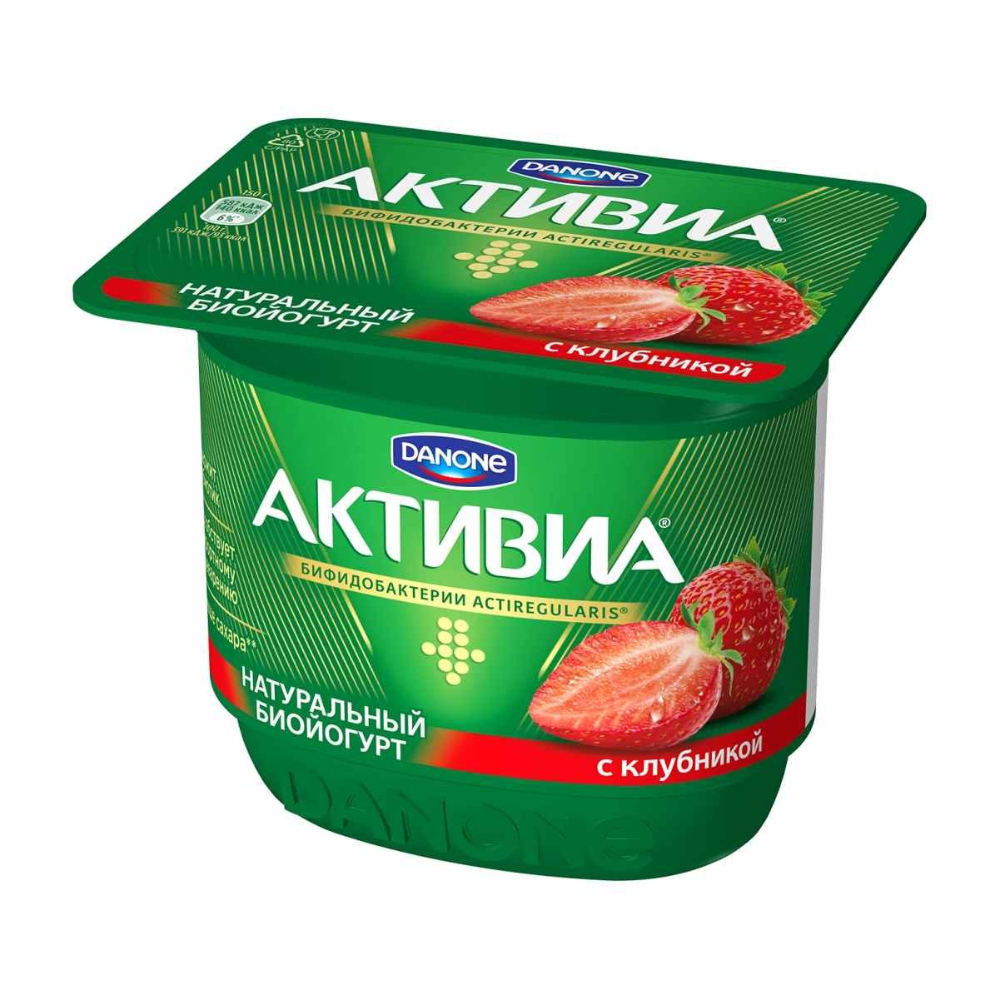 Биойогурт Активиа Клубника 110 гр