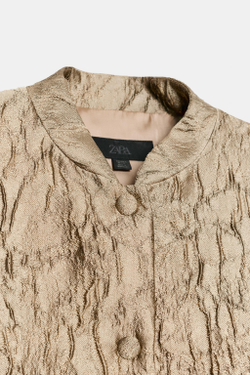 ZARA СТЕГАНЫЙ БОМБЕР, ЗОЛОТИСТЫЙ