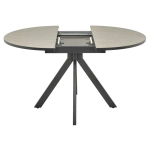 Стол Bradex Home Rudolf круглый раскладной 100-130x100x75см, Бетон слюда, чёрный