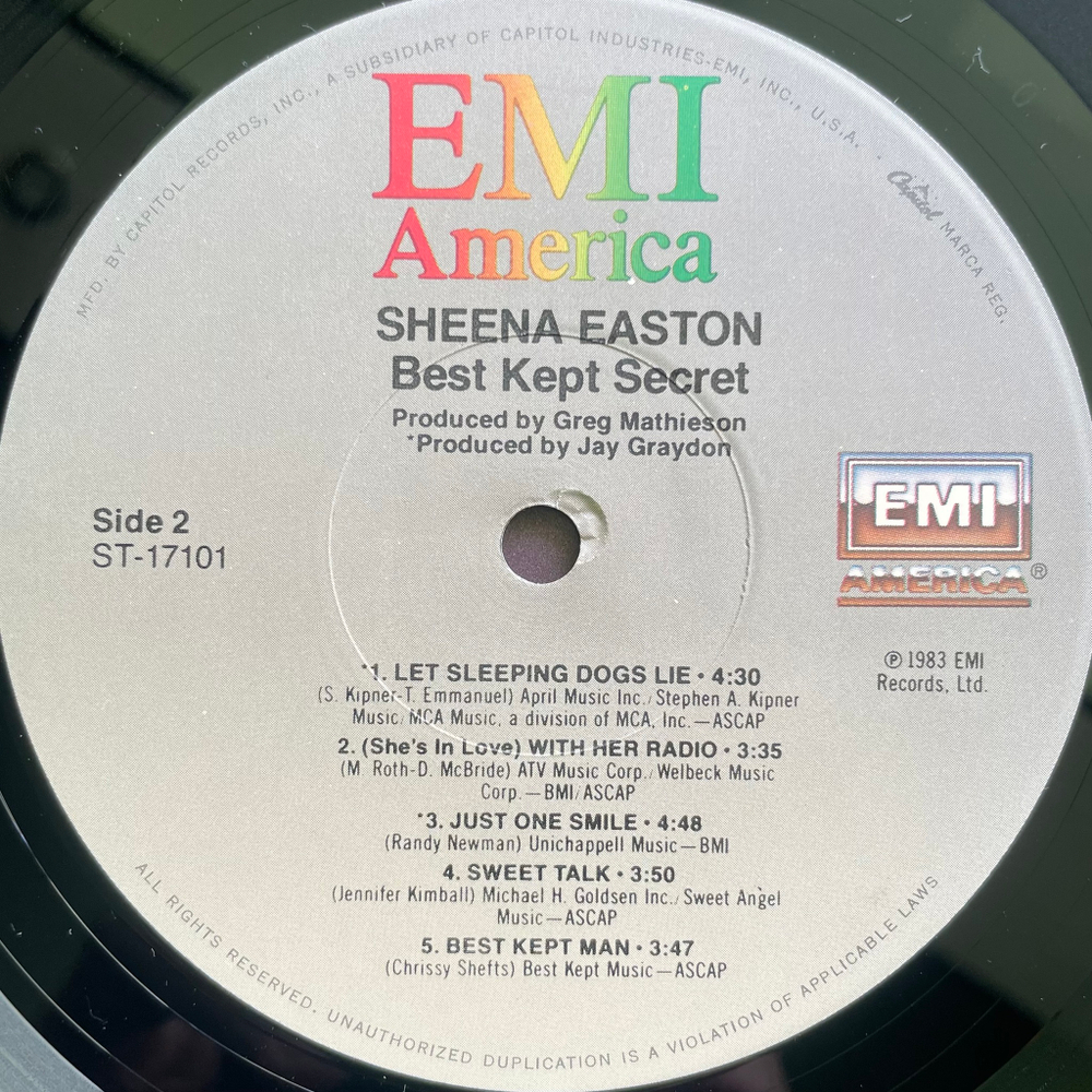 Sheena Easton ‎– Best Kept Secret (США 1983г.)