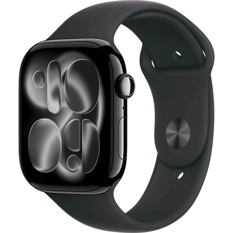 Умные часы Apple Watch S11 GPS 46 мм Jet Black Aluminium Case with Black Sport Band - M/L